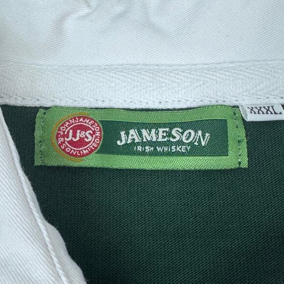 Jameson Whiskey Vintage Y2K Green Embroidered Rugby Shirt Men's XXXL - Picture 4 of 10